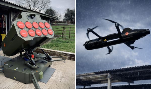 Британская залповая установка HAL10 способна мгновенно запустить до 10 дронов