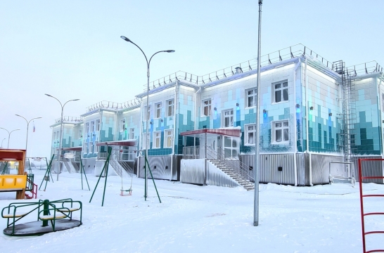 В селе Антипаюта в Ямало-Ненецком автономном округе завершилось строительство нового детского сада